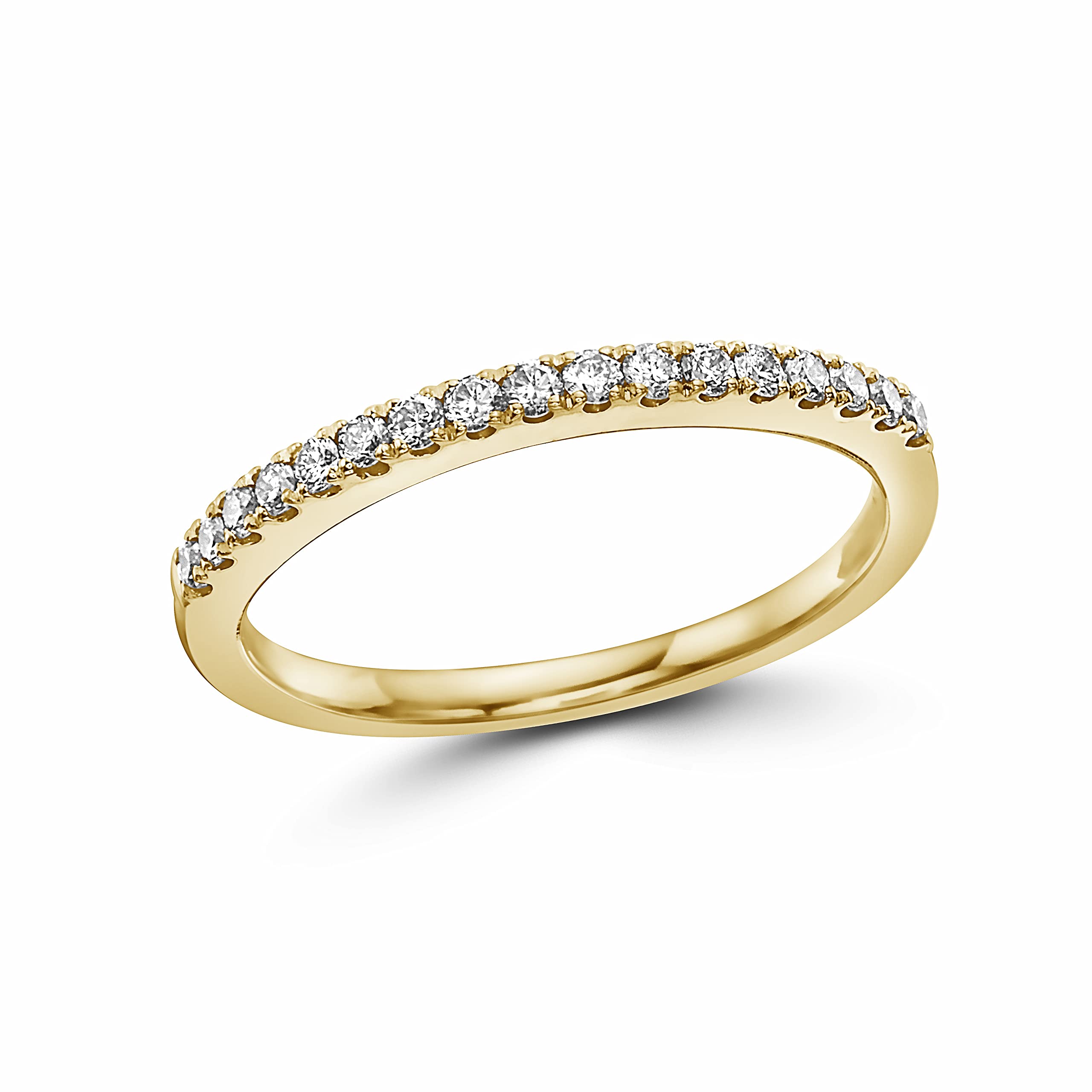1/4 Carat Diamond Stackable Band Ring for Women in 14k Yellow Gold Anniversary Promise Wedding Band Ring Size 6 to 8 by LeVian