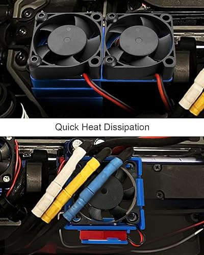 Miniatura 2 de VXL-3s ESC - Juego de ventilador de refrigeración y motor para 110 Traxxas Slash 4 × 4 VXL Rustler 4X4 Stampede 4X4 Hoss 4 × 4 Velineon VXL-3s, azul