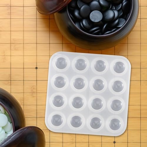Miniatura 4 de Molde de resina Go Chess Board Game Moldes de resina de silicona cinco en una fila, molde de tablero de ajedrez de cristal epoxi para bricolaje de