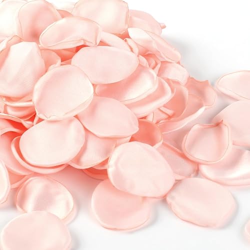 300pcs Blush Faux Silk Rose Petals for Wedding Aisle Scatter,