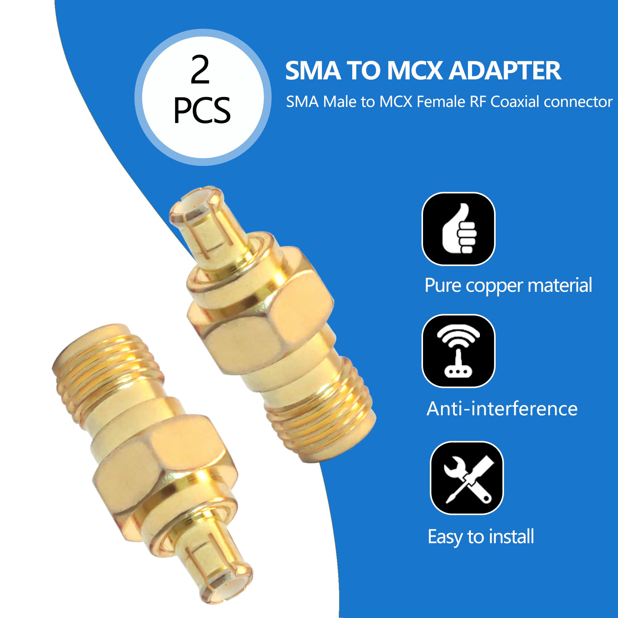 Adattatore SMA A MCX Adattatore Da SMA Femmina A MCX Maschio, Perfetto Per RTL-SDR E Connettori RF, Marca TechnoFix UK Connettore SMA Femmina MCX Maschio - Foto 5