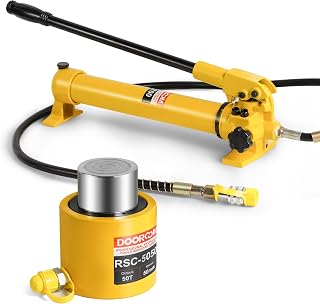 50 Ton Hydraulic Cylinder Jack, 2' Stroke Hydraulic Ram, Porta Power Automatic Retracting Jack with CP-700, Yellow