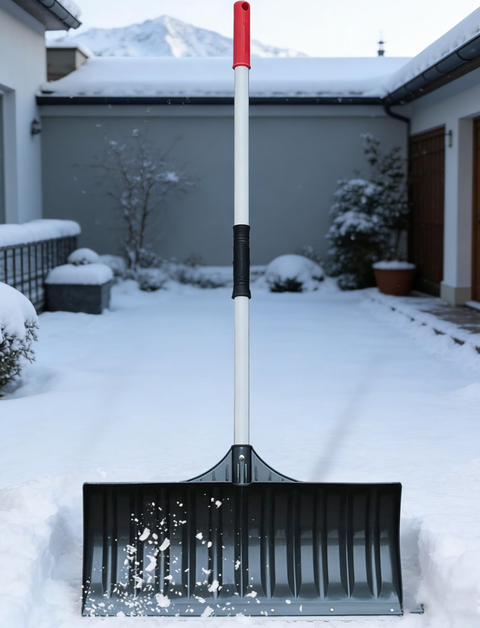 Mehrzweck-Schneeschaufel, leichtes Schneeräumwerkzeug mit Eiskratzer für den Außenbereich, Winter, Garten, Auto, Camping
