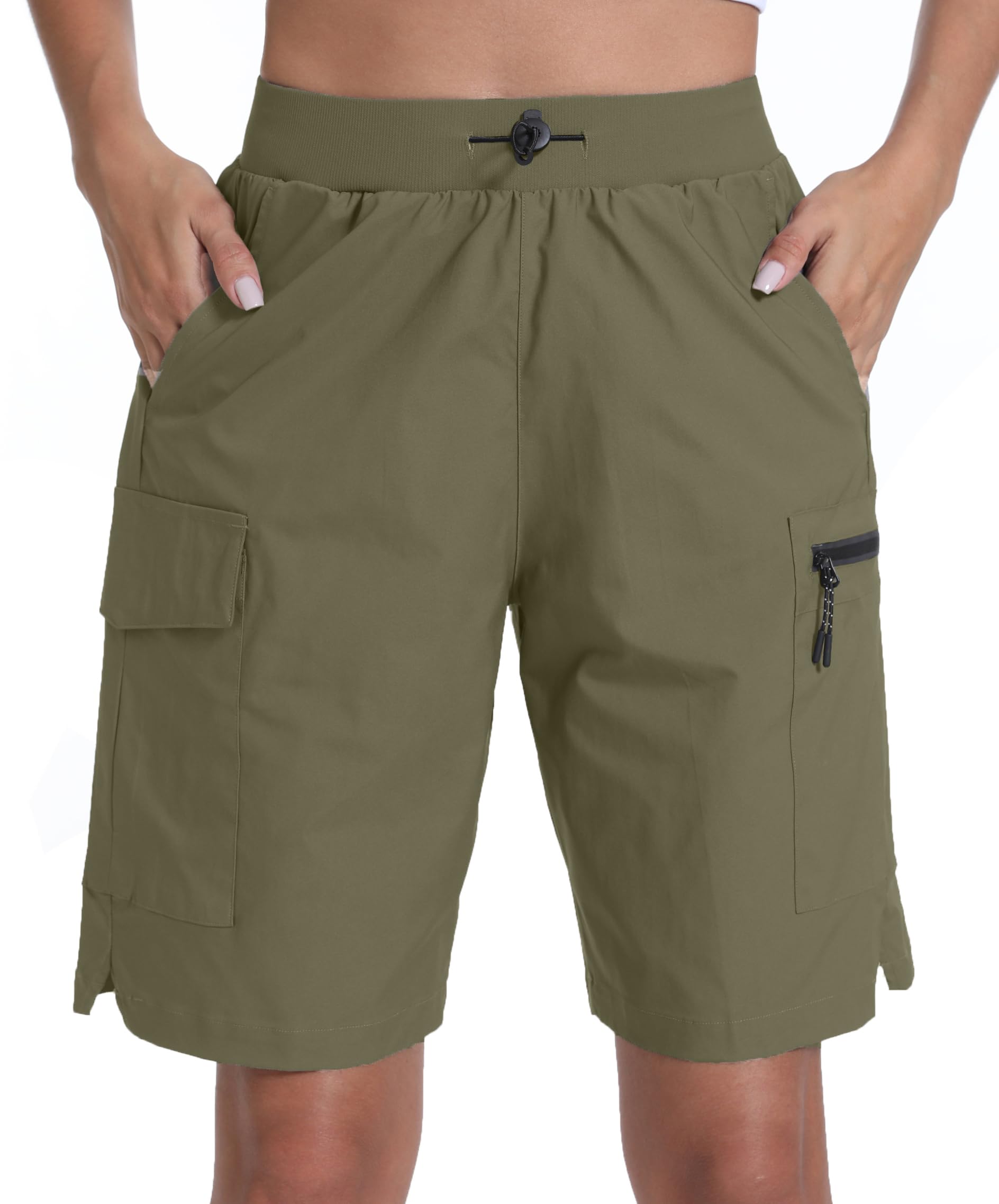 zsenoxaxi Women's Hiking Cargo Shorts Quick Dry Lightweight Shorts for Travel Athletic