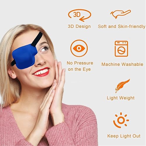 Vista 40 de Parche para ojos 3D, parches médicos para adultos y niños, parches para ojos perezosos para ambliopía 3D para ojo izquierdo Negro