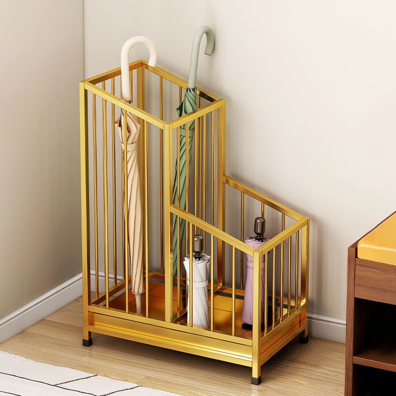 GYRAZXS Geometric Metal Umbrella Stand - Freestanding Holder for Hallway, Entryway, Space-Saving Home Décor