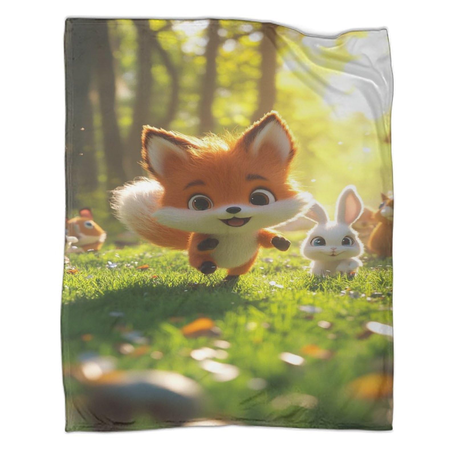 Couverture Polaire Renard en Peluche Chaude pour Lutter contre le Froid au Lit