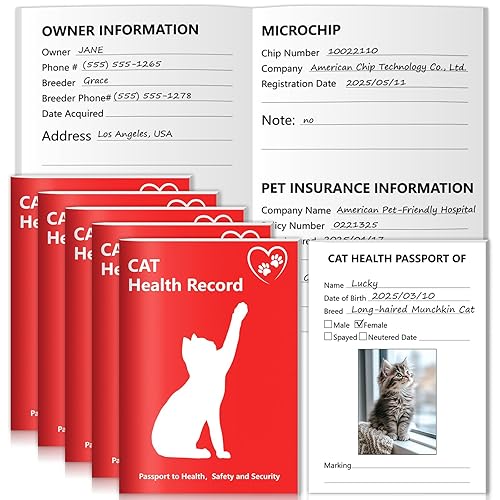 10 Cat Health Record Booklets 12 Sheets Per Pack Kitten