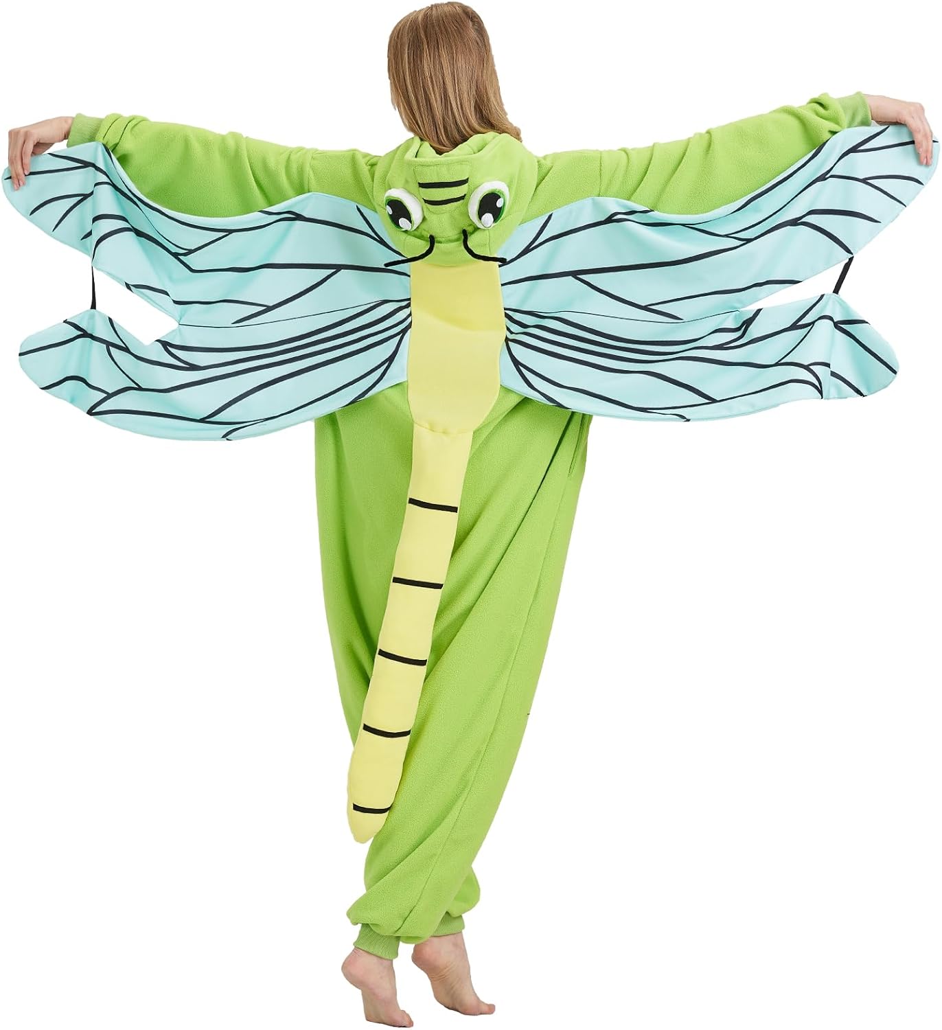 Dragonfly Onesie Pajamas for Adults, Animal Halloween Costume Cosplay One-Piece Sleepwear Homewear - Image 6