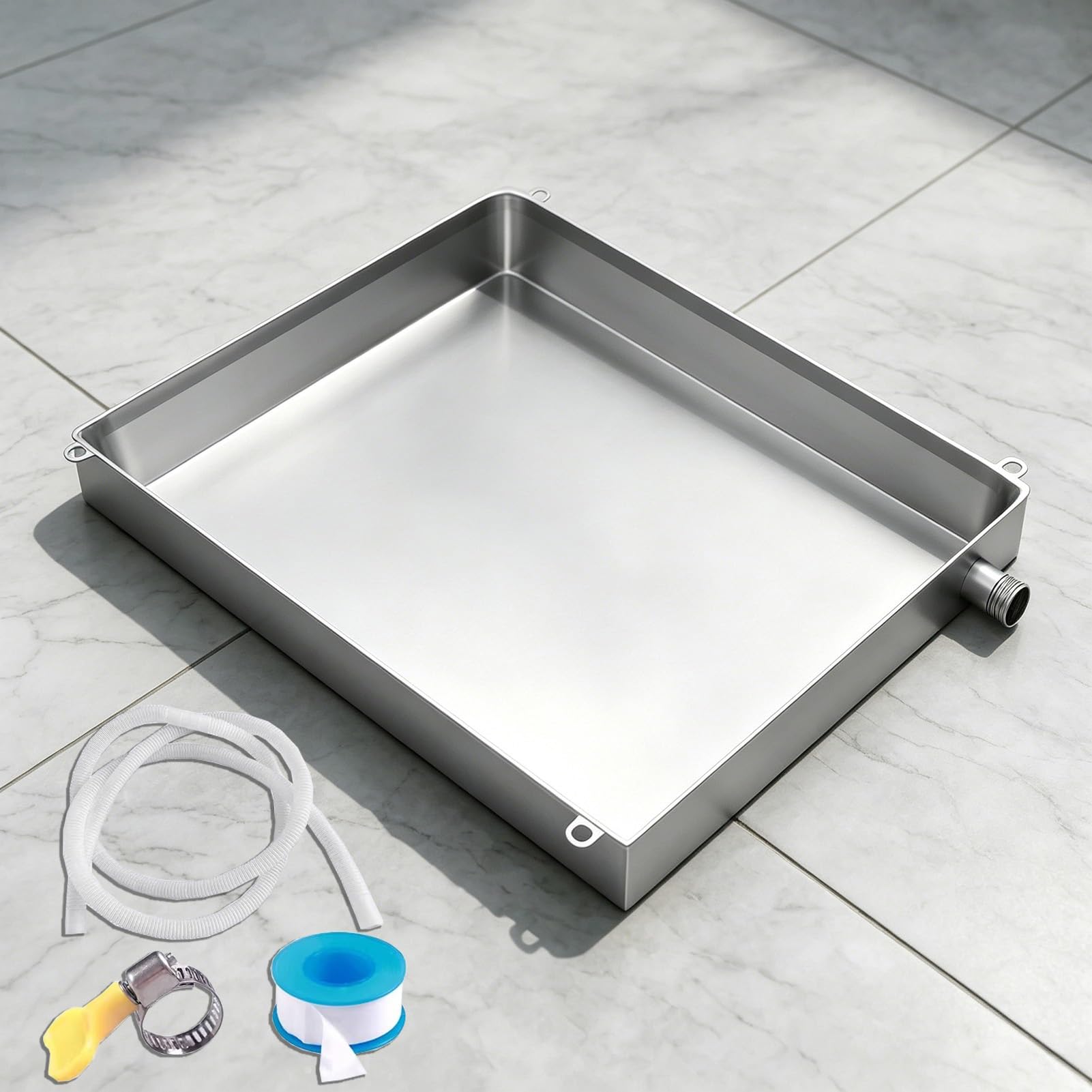 Bac Condensat Pompe a Chaleur Bac de Récupération de Condensats Carré ou Rectangulaire pour Systèmes CVC, Bacs de Drainage des Condensats(50x45cm(20x18in))