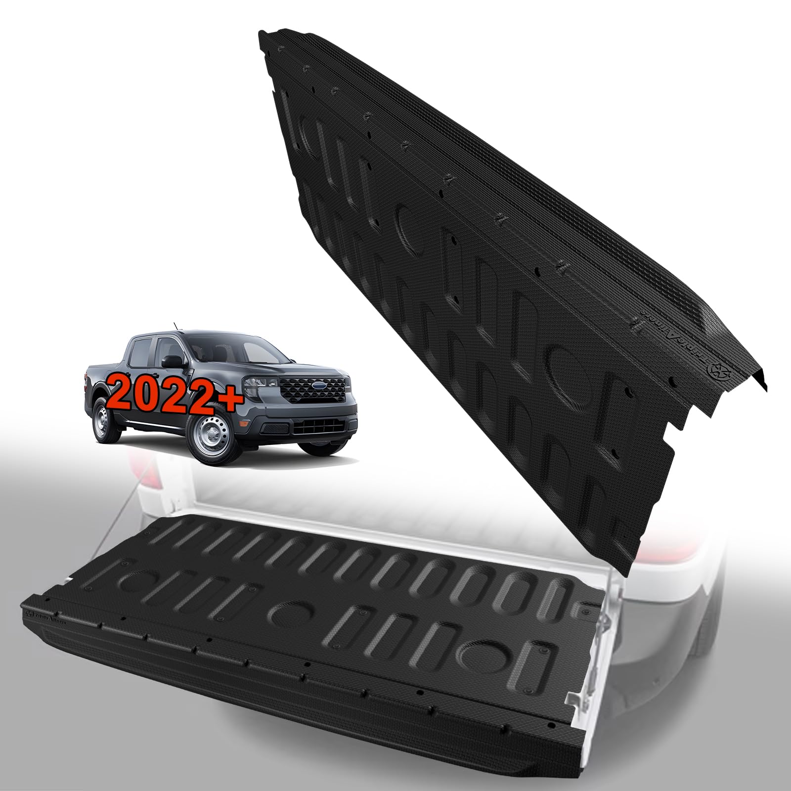 TripleAliners Truck Mat Compatible with 2022-2026 Ford Maverick &amp; Hybrid Model Accessories, Tailgate Mat Custom Fit All Weather Protection Pickup Liner, w/Tailgate Cap Protector