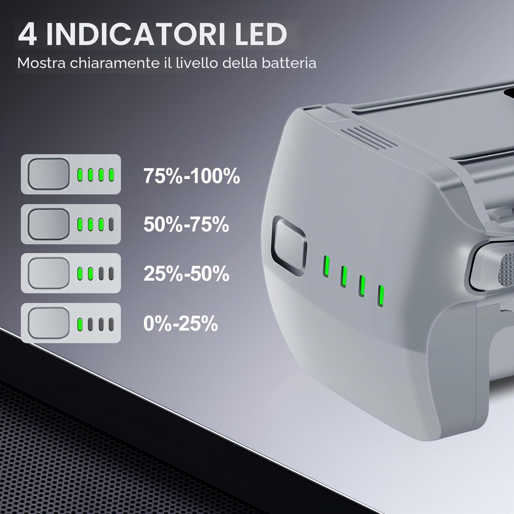 Air 3 Batteria di volo intelligente 1 confezione 4241mAh Grande capacità Autonomia di volo massima 46 minuti Completamente compatibile con DJI Air 3 e Air 3S