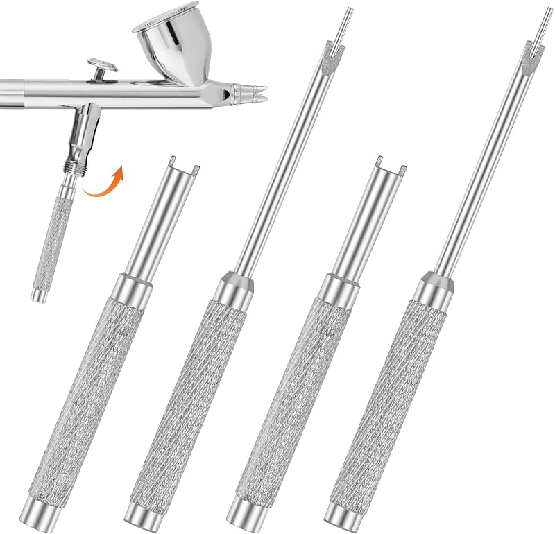 4PCS Air Brush Tools Valve Screw Replacement Repair or Needle Packing Nut Tool Replace Accessories for Double Action Air Brush Airbrush Maintenance Tools