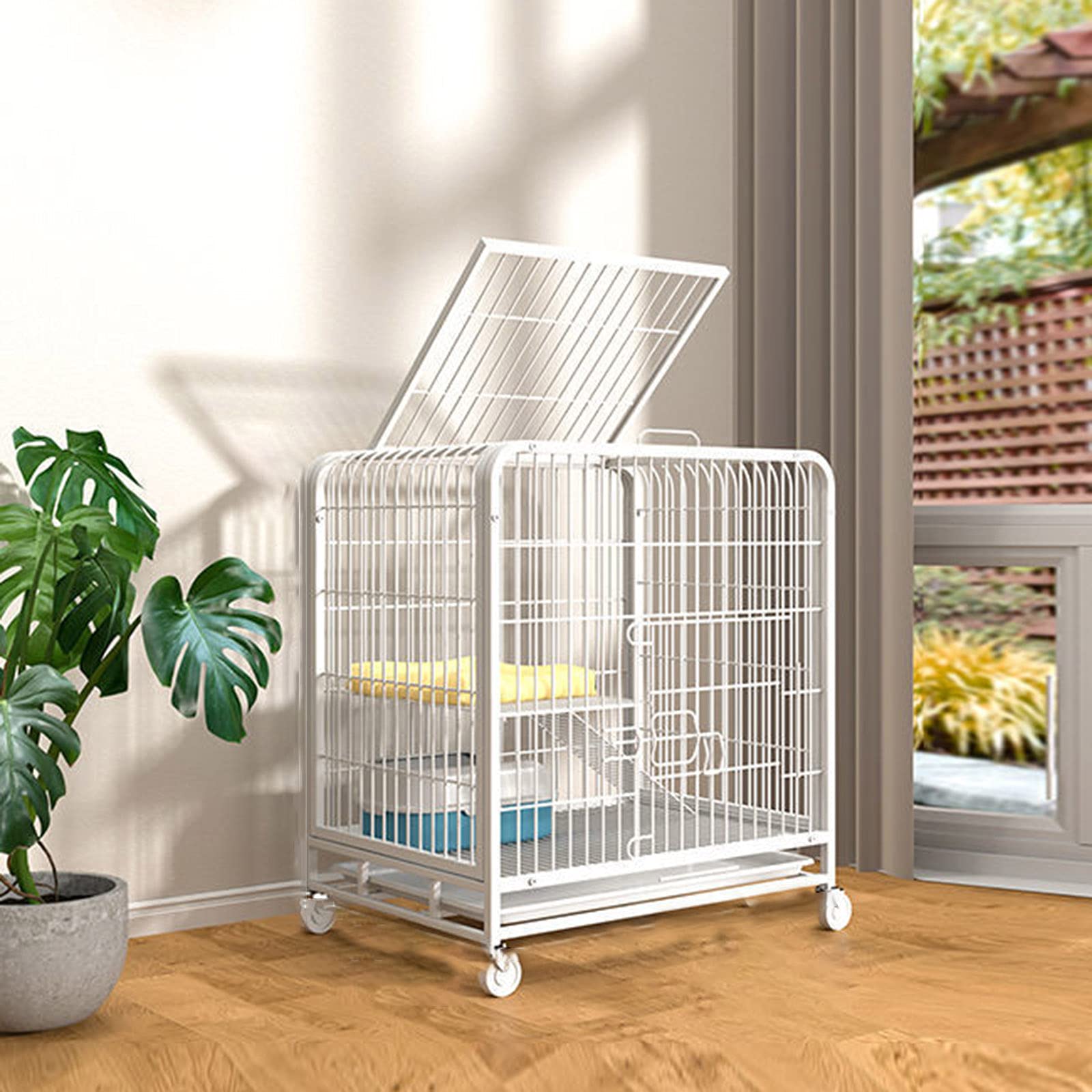 Parc pour chat d'intérieur pour protéger vos meubles, cage furet rose
