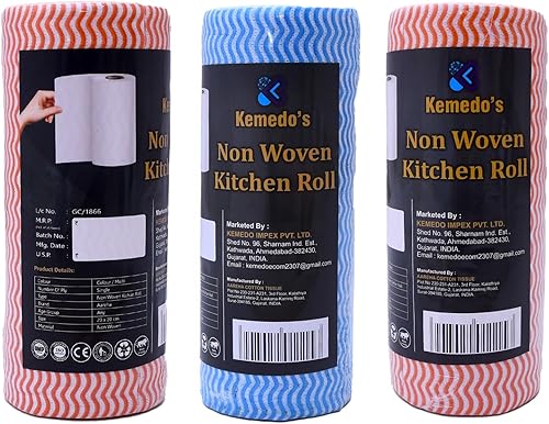 Miniatura 2 de kemedo's Rollo de cocina no tejido, toallas reutilizables de secado rápido para limpieza de hogar y cocina, alternativa ecológica a las toallas de