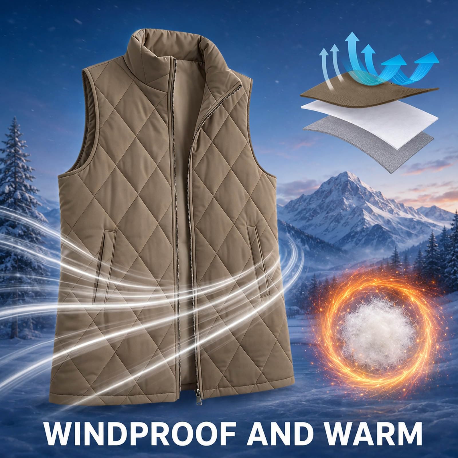 Steppweste Damen Winter Daunenweste Ärmellos Steppjacke Warm Winterjacke