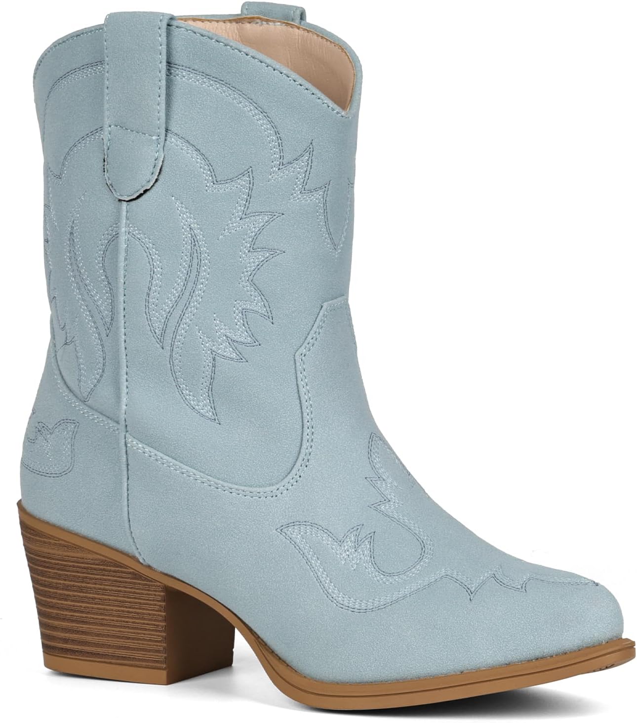 IXU Cowboy Boots for Women Ankle Cowgirl Boots Pointed Toe Short Western Booties - Image 3