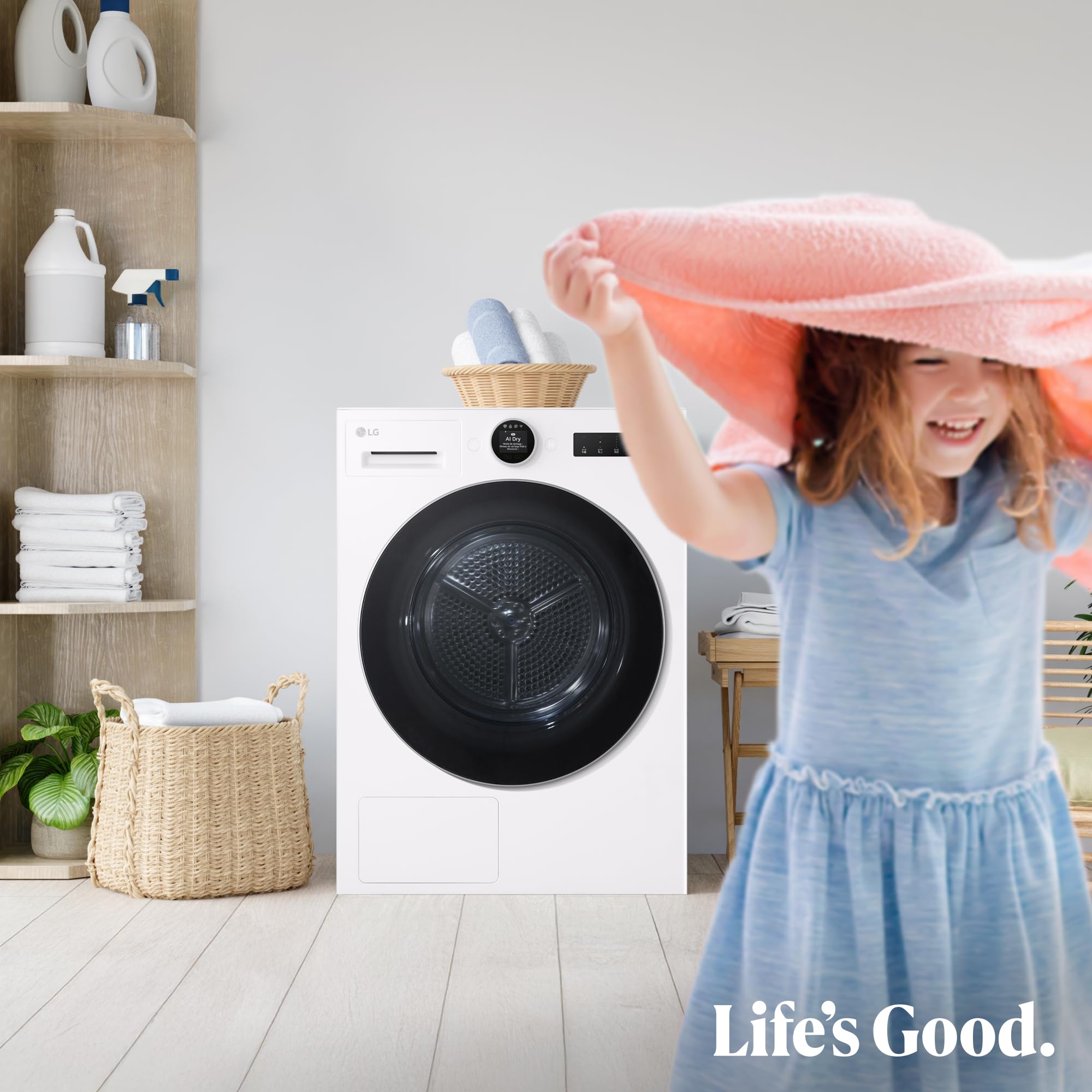 LG RHX7009TWS - Secadora con Inteligencia Artificial 9 kg, Bomba de Calor Dual Inverter, Eficiencia B, Serie 700, Tecnología AI Dry, Eco Hybrid, Conectividad Wi-Fi ThinQ, Blanco