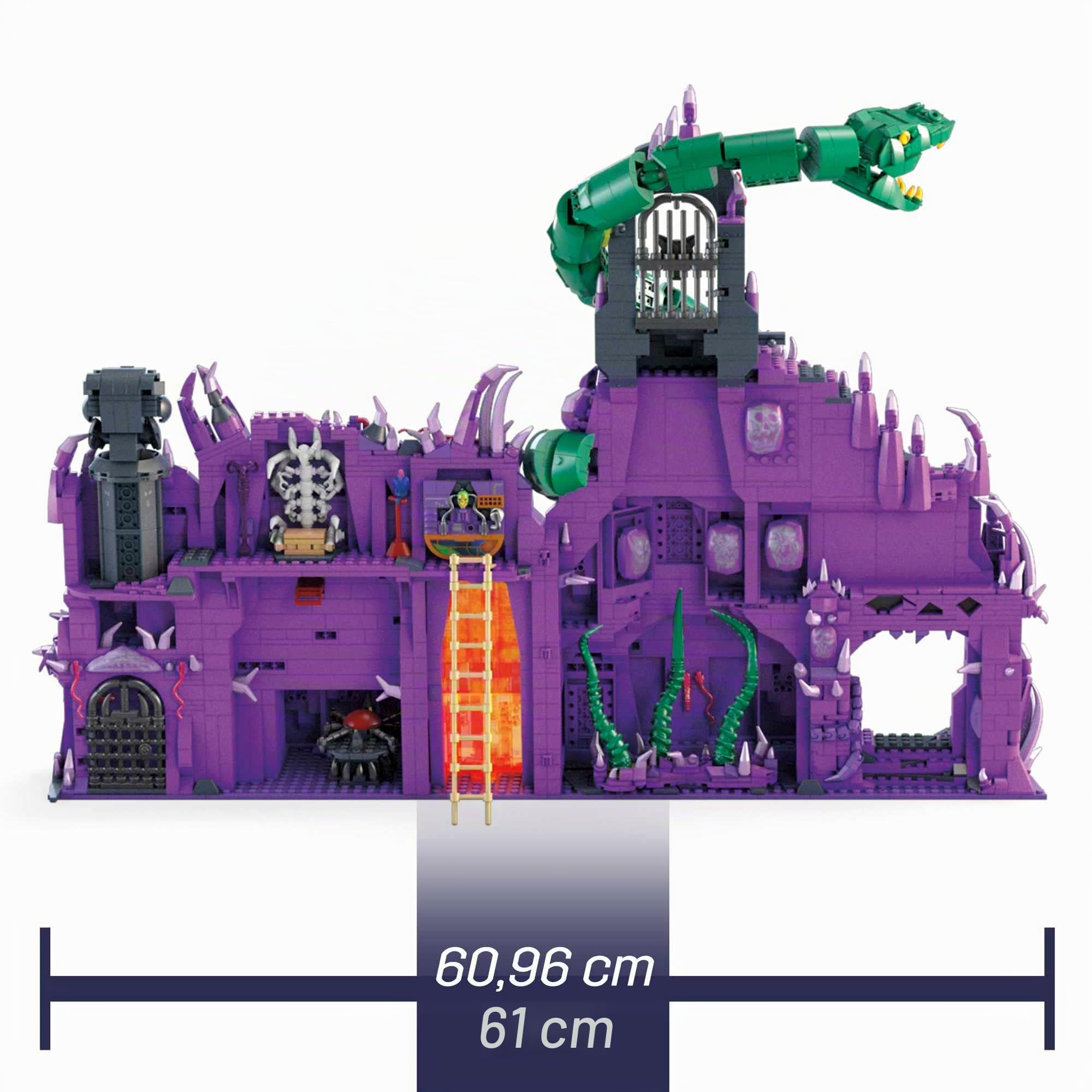 MEGA Masters of the Universe - Snake Mountain set per collezionisti con tutti gli elementi della magia oscura, Giocattoli da costruire per costruttori Adulti, 14+ Anni, HHD16