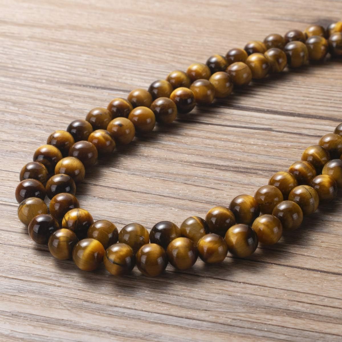 Tiger Eye Beads Beaded Necklace Chain for Men,Natural Gemstone Healing Crystal Jewelry 50/60/70cm - Image 4