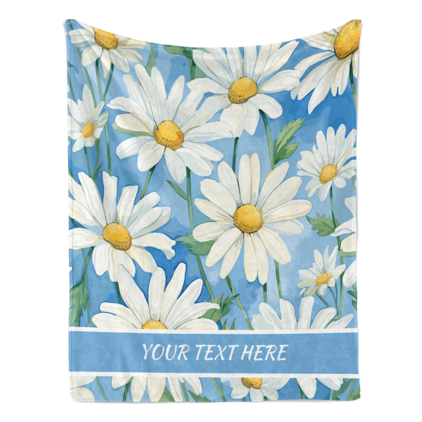CUSPILO Daisy Blankets, Personalized Throw Blanket for Couch Sofa Bed, Soft Warm Fuzzy Cozy, 30 x 40 Inches