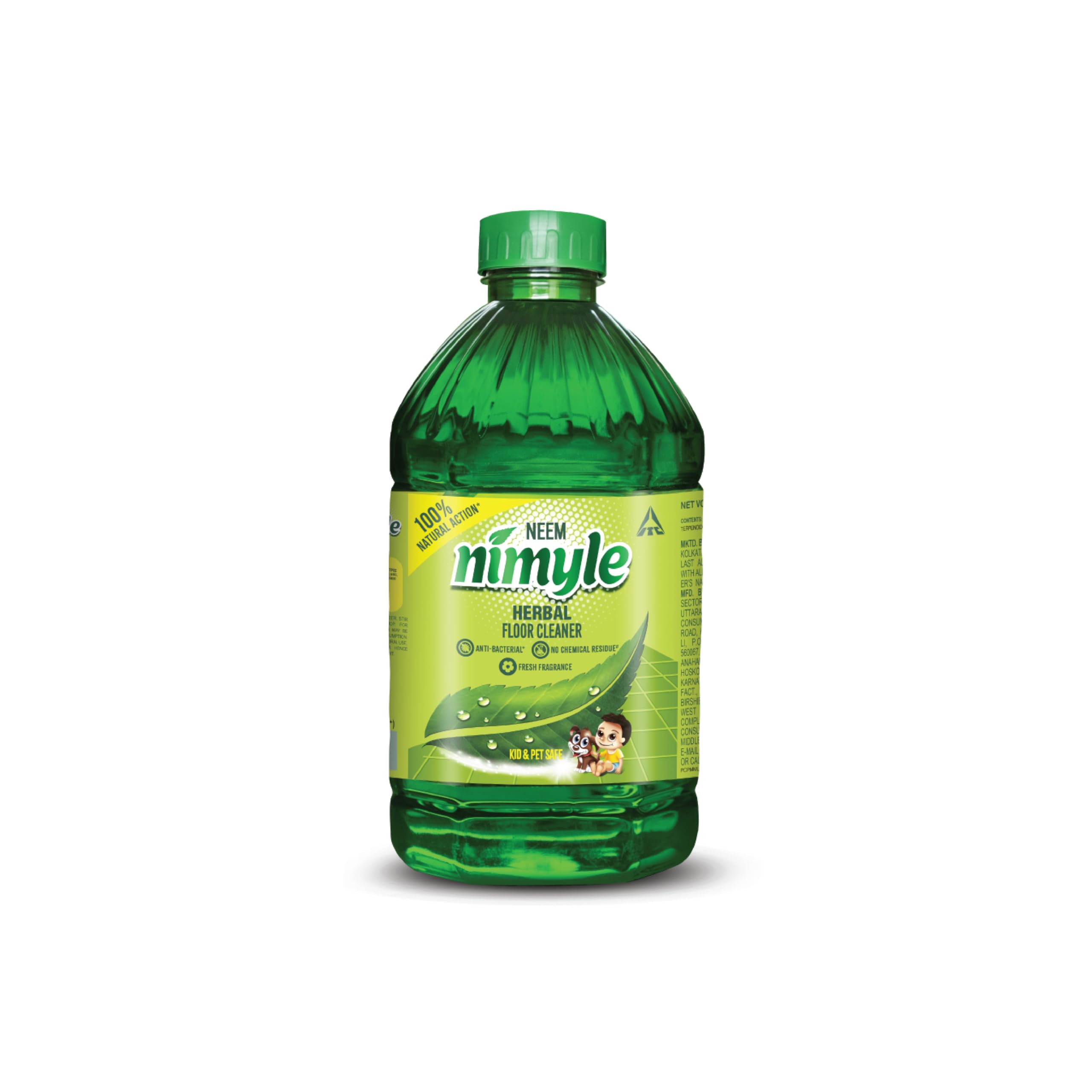 Nimyle ITC's Eco Friendly Floor Cleaner Liquid, Herbal 2L, with Power of Neem for 99.9% Anti Bacterial Protection, Surface Cleaner