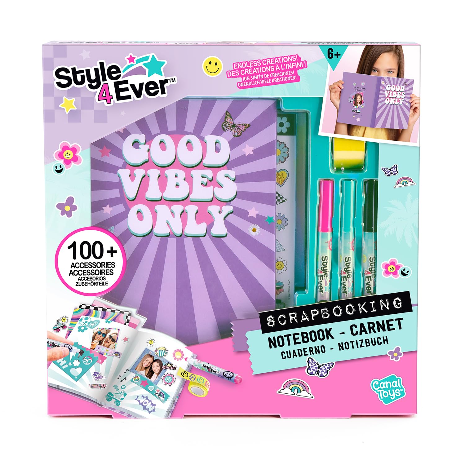 Canal Toys - Style 4 Ever - Secret Scrapbooking Notebook for Children 6 Years+- Manual Activity - Gift Idea to Customize and Personalize Your Notebook - OFG 298