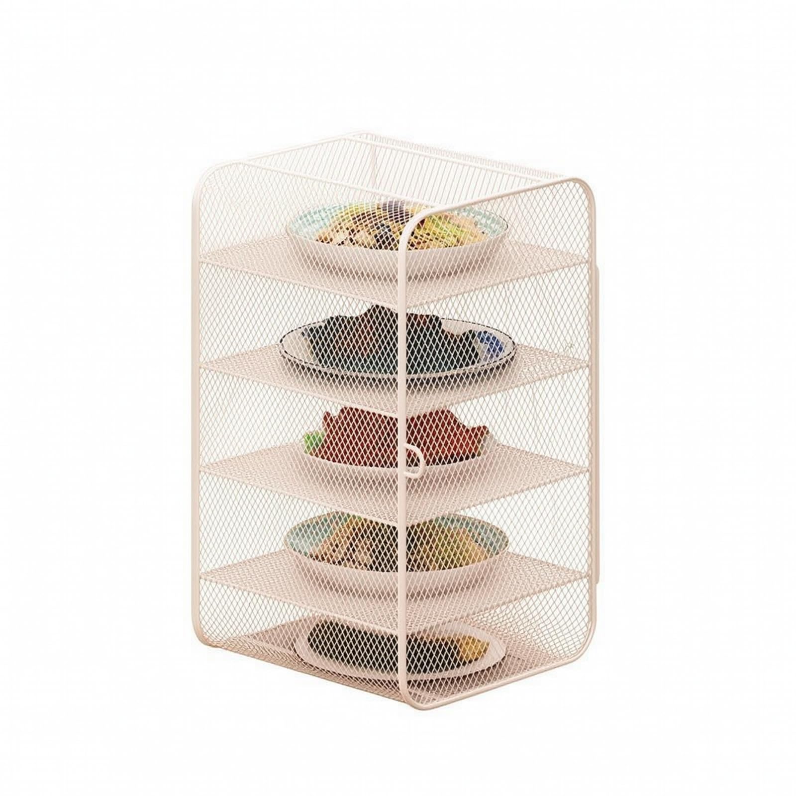 Armoire à Aliments en Fil Métallique Ventilé Cabin Protection Contre Les Bestioles Stable Armoire Vitrée Alimentaire Étagères pr Cuisine, 5 Niveaux