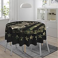 Vista 81 de YETTA YANG Paño de Mesa Redondo de Dulce de Chupachups Gótico en Negro y Blanco de 60 Pulgadas, Cubierta de Mesa Decorativa de Tela para Mesas