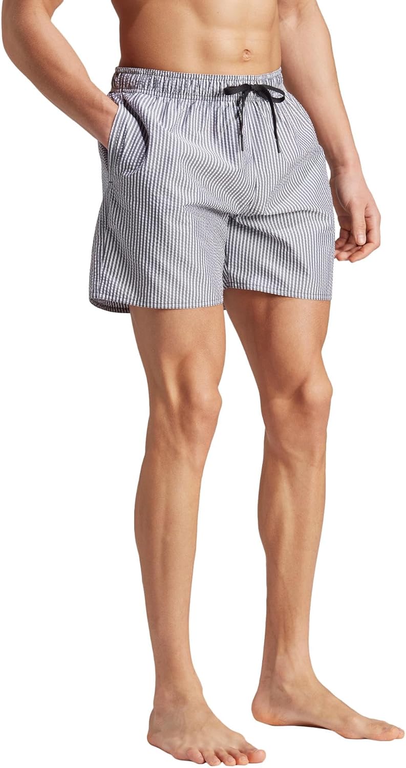 Adidas Mens Stripey Classics Short Length Swim Shorts
