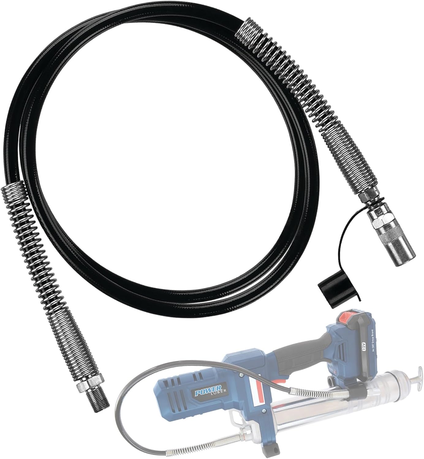 Upgrade 1248HP High-pressure 48-inch hose fits all Lincoln PowerLuber models.　Compatible with 1218，1224，1230，1236．10, 000 PSI.(With Hp Coupler,Free dust cap)