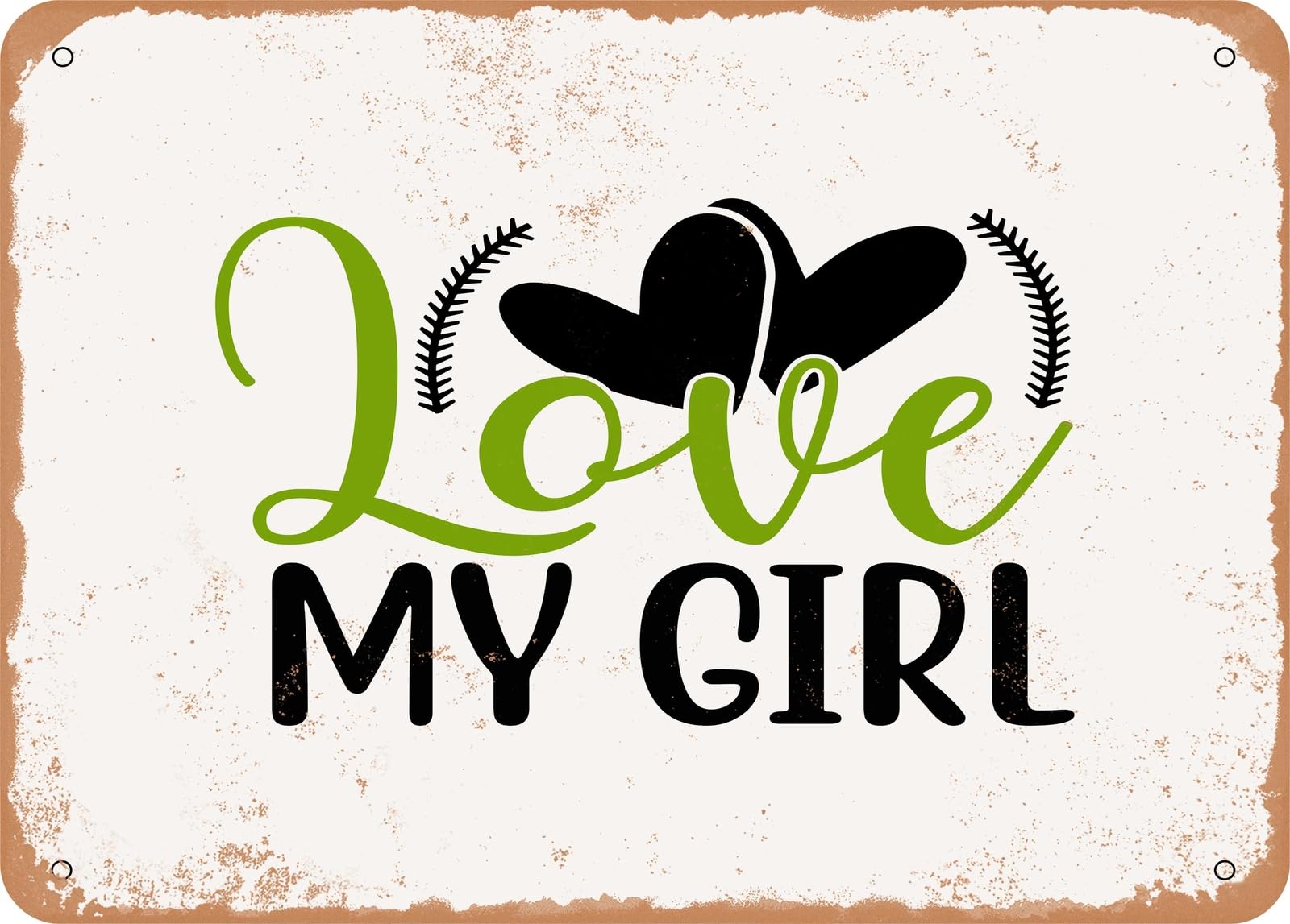 Miaomansenstore Girls Metal Sign - Love My - 2 - Vintage Look Sign Home Decor