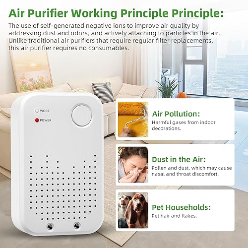 Miniatura 7 de Ionizadores de aire para enchufe del hogar, purificador de aire, generador de iones negativos, fabricante de aire forestal, portátil para