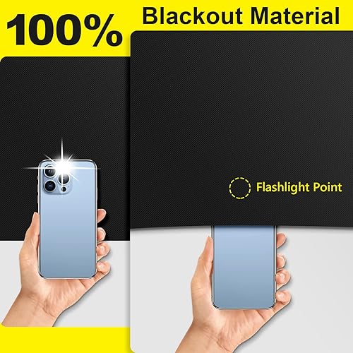 Miniatura 2 de FADOTY Cortinas opacas para dormitorio, película portátil para cubrir ventanas 100% opaca, lámina de tela de persianas opacas recortable, persianas