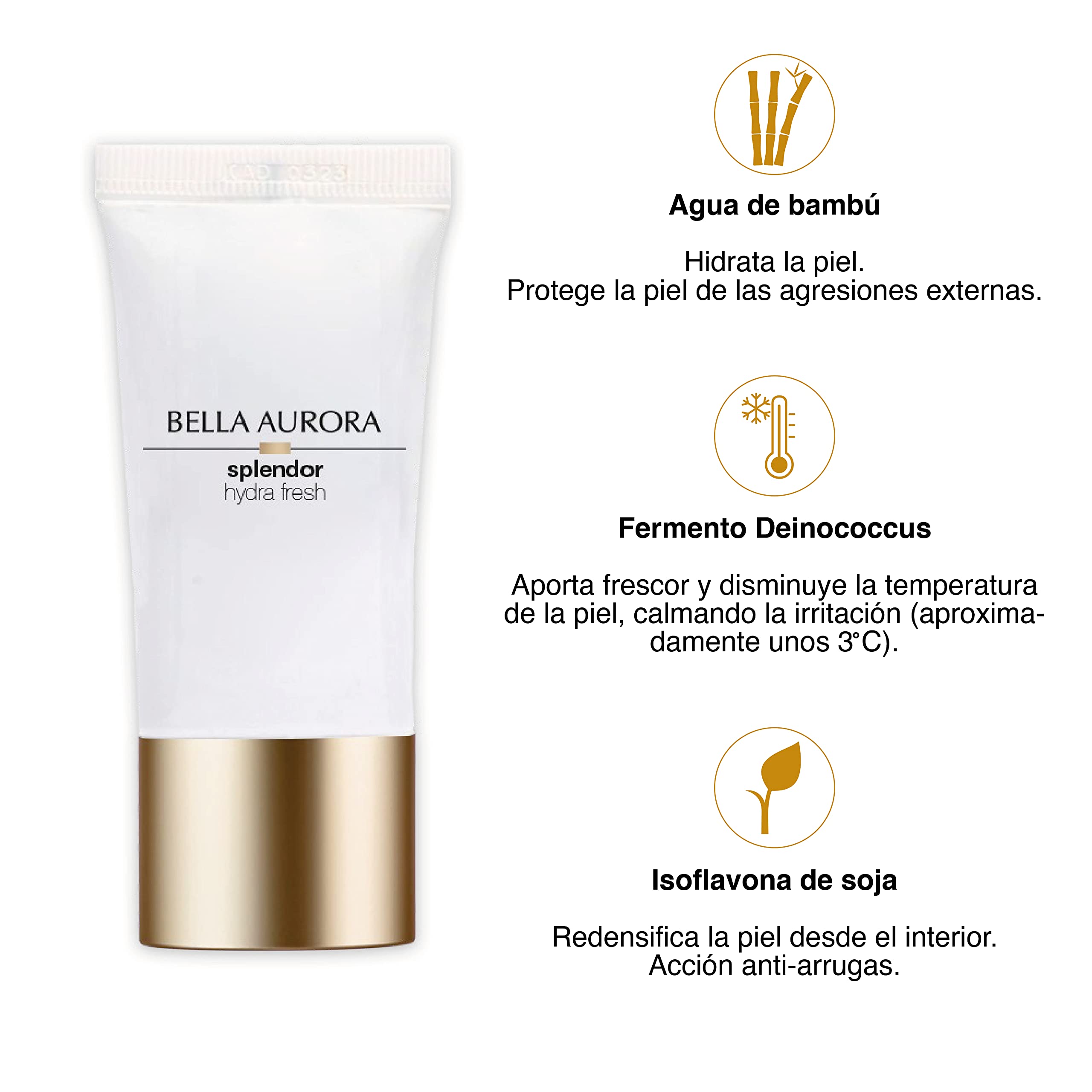 BELLA AURORA Splendor Hydra Fresh 50 ml, erfrischende Anti-Aging-Gesichtscreme, 24 Stunden Feuchtigkeit, Anti-Falten, LSF20-Schutz, für trockene Haut, Frische und Komfort, mit Bambuswasser