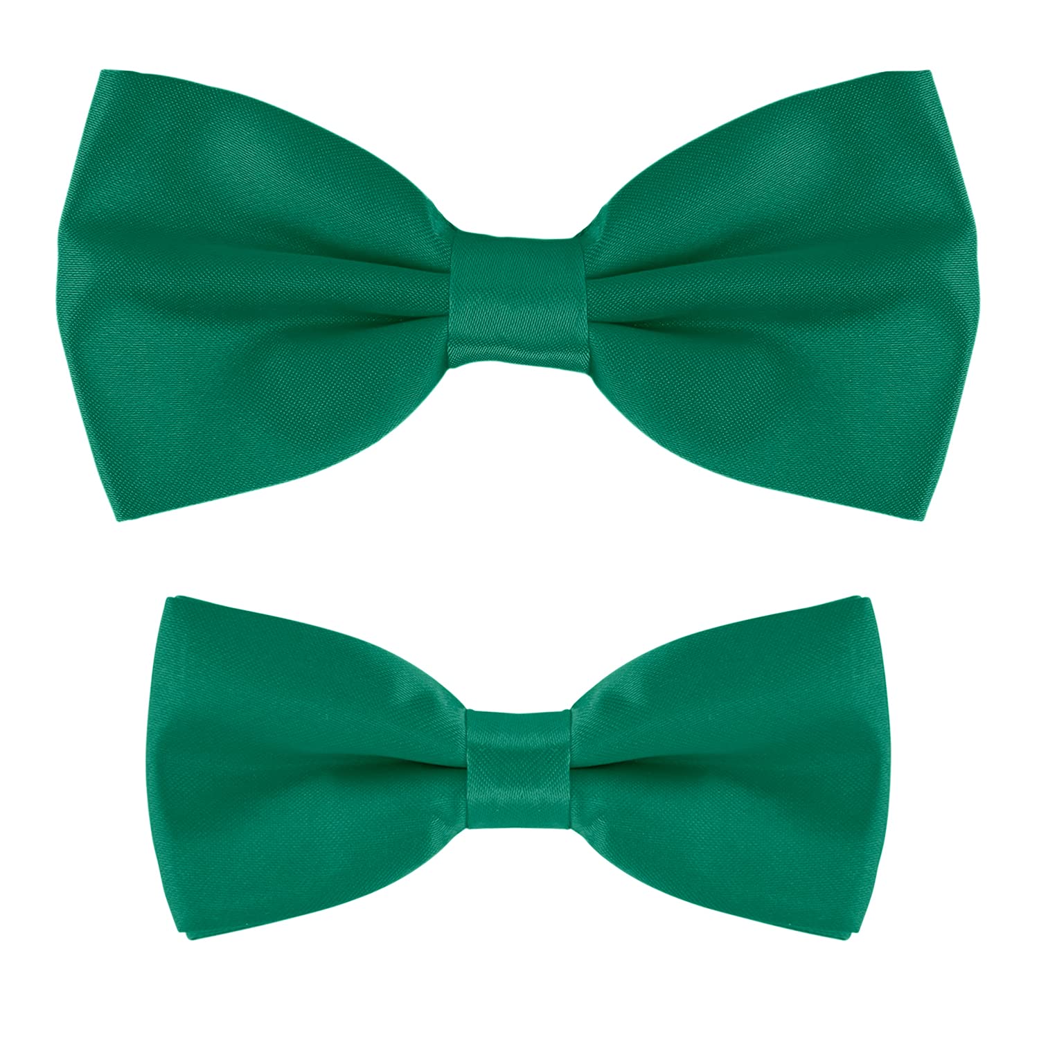 MASADA Father & Son matching set of bowties, pre-tied and smoothly adjustable - Forest Green