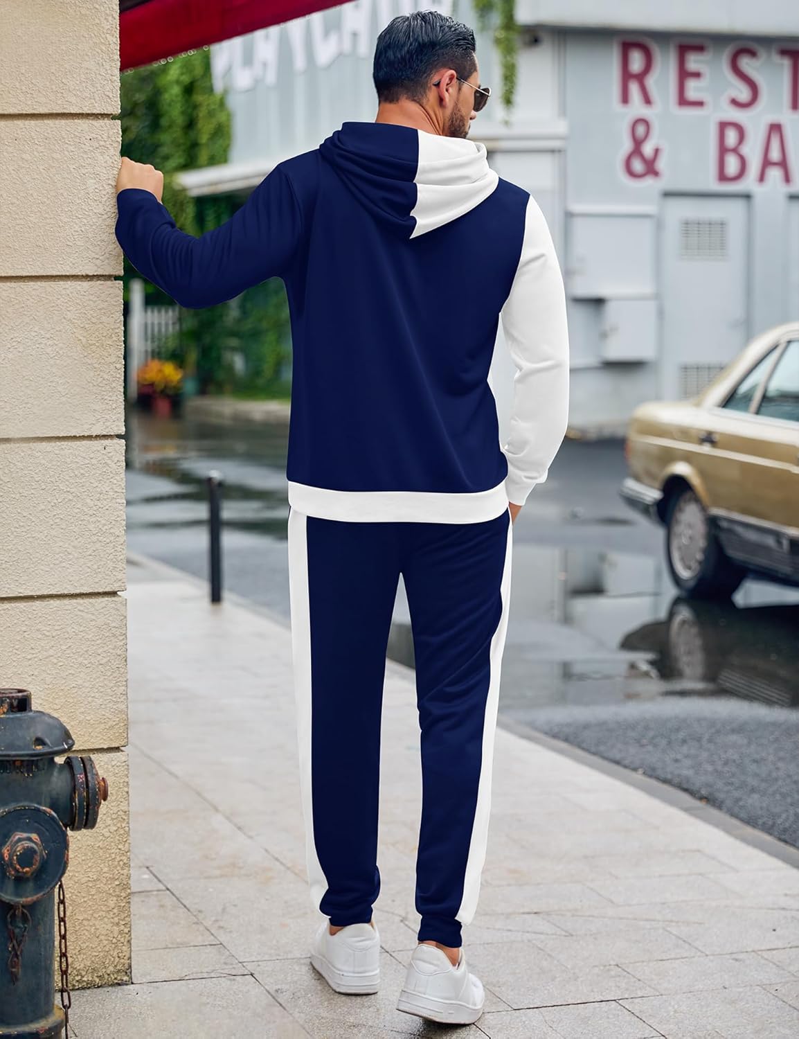 LecGee 2 Piece Men Hoodie Casual Hooded Athletic Tracksui Casual Running Jogging Sport Pants Suit Sets Outfits for men - Image 6