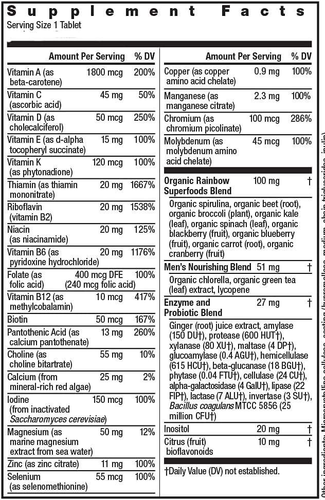 Rainbow Light Men's One, Once-daily, High Potency Multivitamin Supplement, 90ct (Pack May Vary) : Everything Else