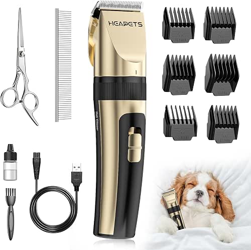 HEAPETS Dog Grooming Clippers, Low Noise, Electric Quiet, Adjustable Clipper