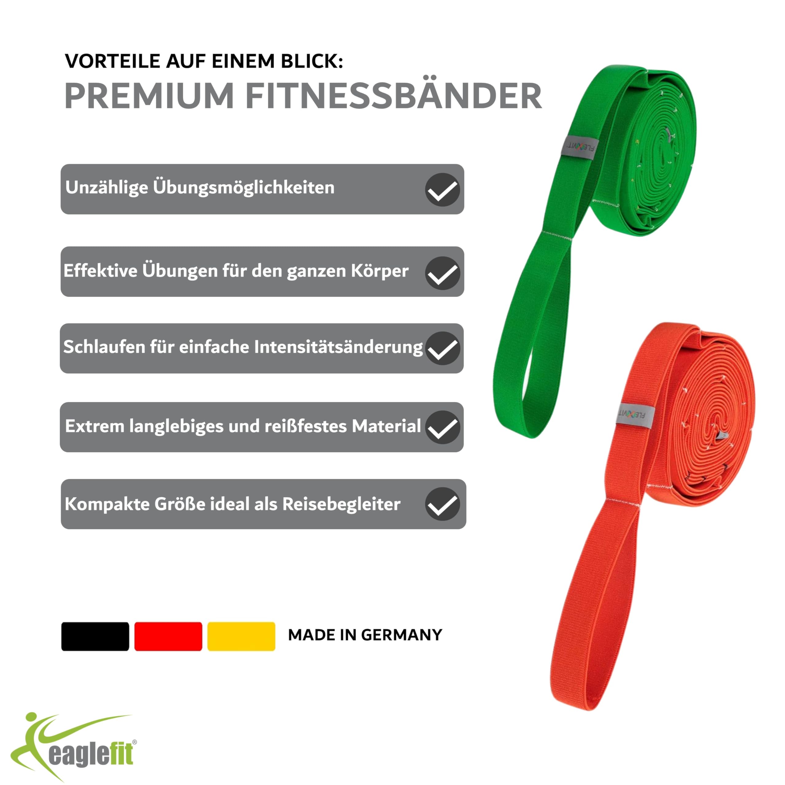 eaglefit - Multi Trainingsband by Flexvit für Profis und Anfänger für EIN effektives Ganzkörpertraining und ideal für EMS-Training - Mit Schlaufen für schnelle Intensitätsänderung (Länge 2,75 Meter)