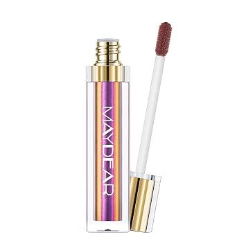 Maydear Chameleon Lipstick, High Pigmented Pink Lipstick for Women Metallic Shine Lip Gloss, Full-Coverage Multichrome Long Lasting Rainbow Lip Makeup, Fuchsia(01)