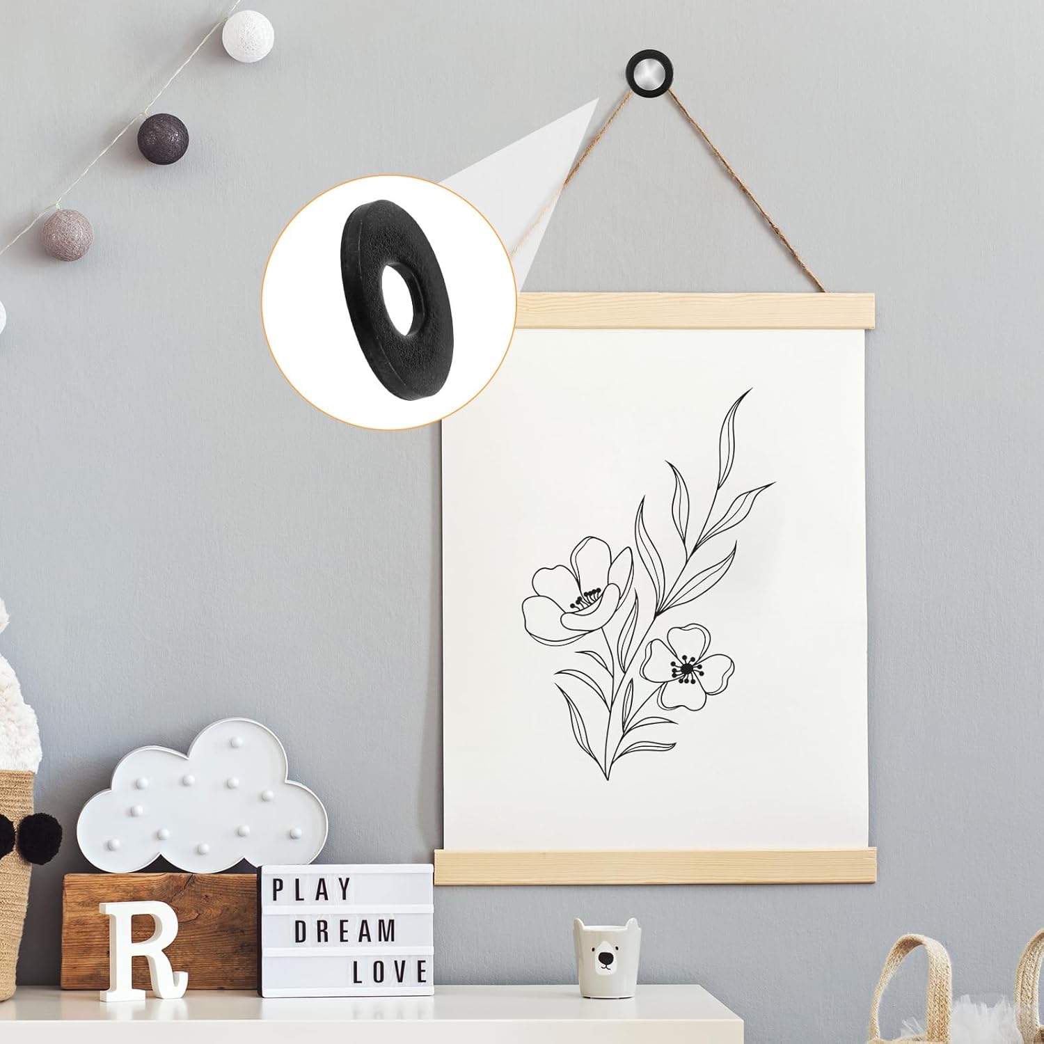 50Pcs 1/4" ID x 3/4" OD Carbon Steel Flat Washers Carbon Steel Black Finish Metal Washer for Screws and Bolts Repair Washers for Home and Industrial Use