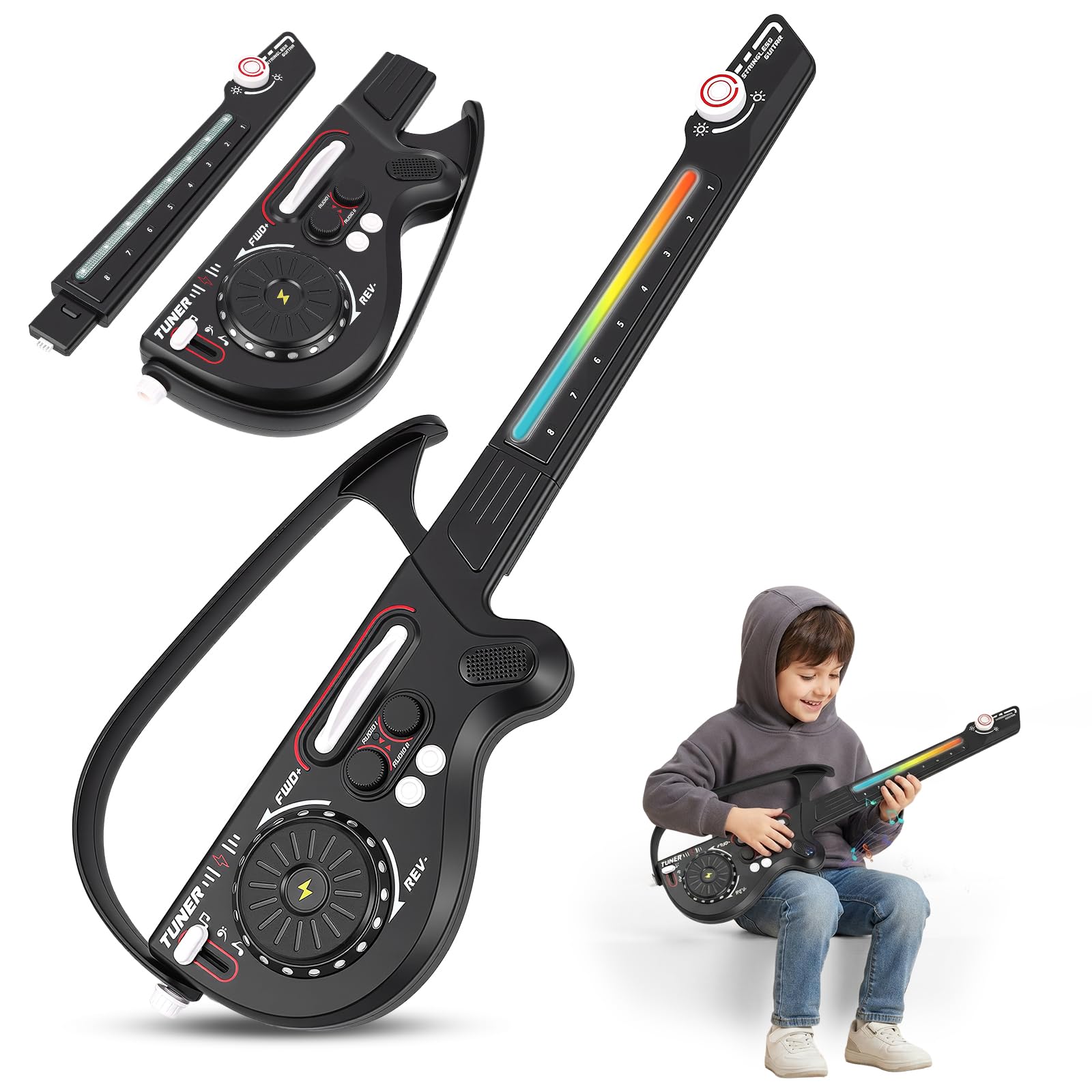 Children's Musical Guitar Play Set Kids Electric Guitar with DJ Turntable