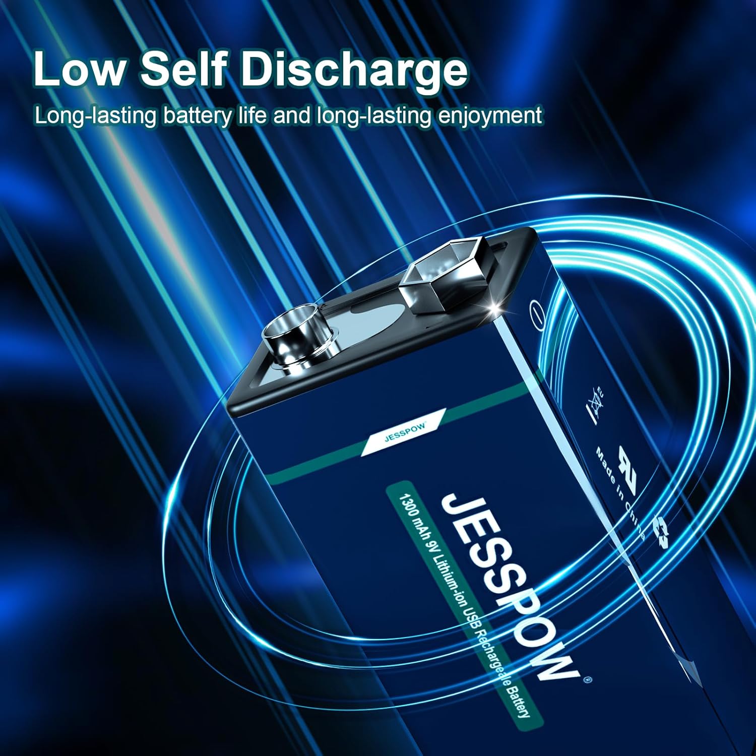 8 Pack Rechargeable 9 Volt Batteries USB Rechargeable, High Capacity 1300mAh 9V Lithium Battery with Type C Charging Cable for Electric Guitar, Microphone,Smoke Alarms Detector,Household and More