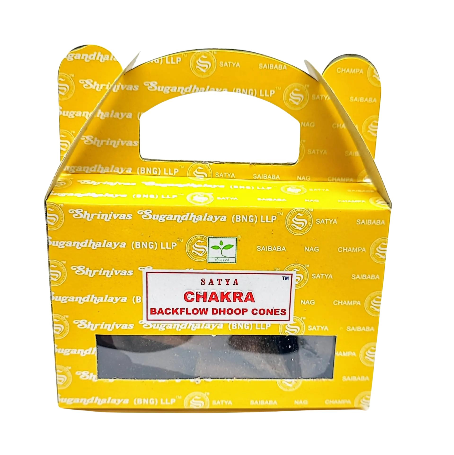 Box of 6 Chakra Backflow Dhoop Cones by Satya