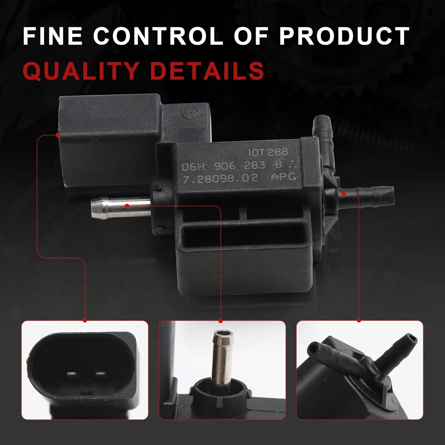 037906283C 06H906283B Vapor Canister Purge Valve Vacuum Solenoid Compatible with VW CC Eos Golf Passat Tiguan Touareg Audi A3 A4 A5 A6 A7 A8 Q3 Q5 Q7 Q8 TT RS7 95560512330