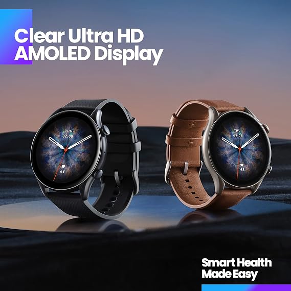 Amazfit Smartwatch GTR 3 Pro 46 mm Fitness Watch with GPS Monitoring Heart Rate Sleep Stress SpO2 Over 150 Sports Modes Bluetooth Calls Music Control Alexa