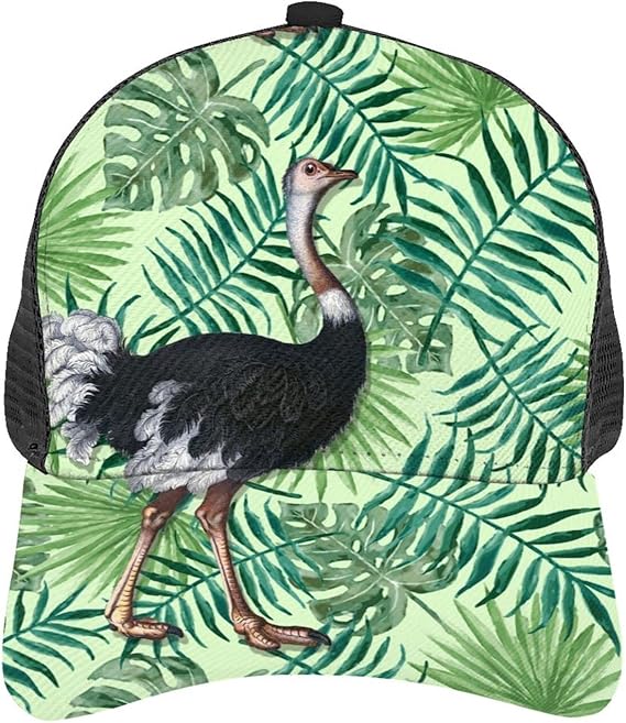 Amazon メッシュキャップ 野球帽 ダチョウ 駝鳥 葉 緑 大きいサイズ おしゃれ メンズ ローキャップ 高校生 大学生 帽子 キャップ 黒 通気 軽量 速乾 紫外線対策 野球帽 水泳 ゴルフ アウトドア 運動 Wewjow キャップ 通販