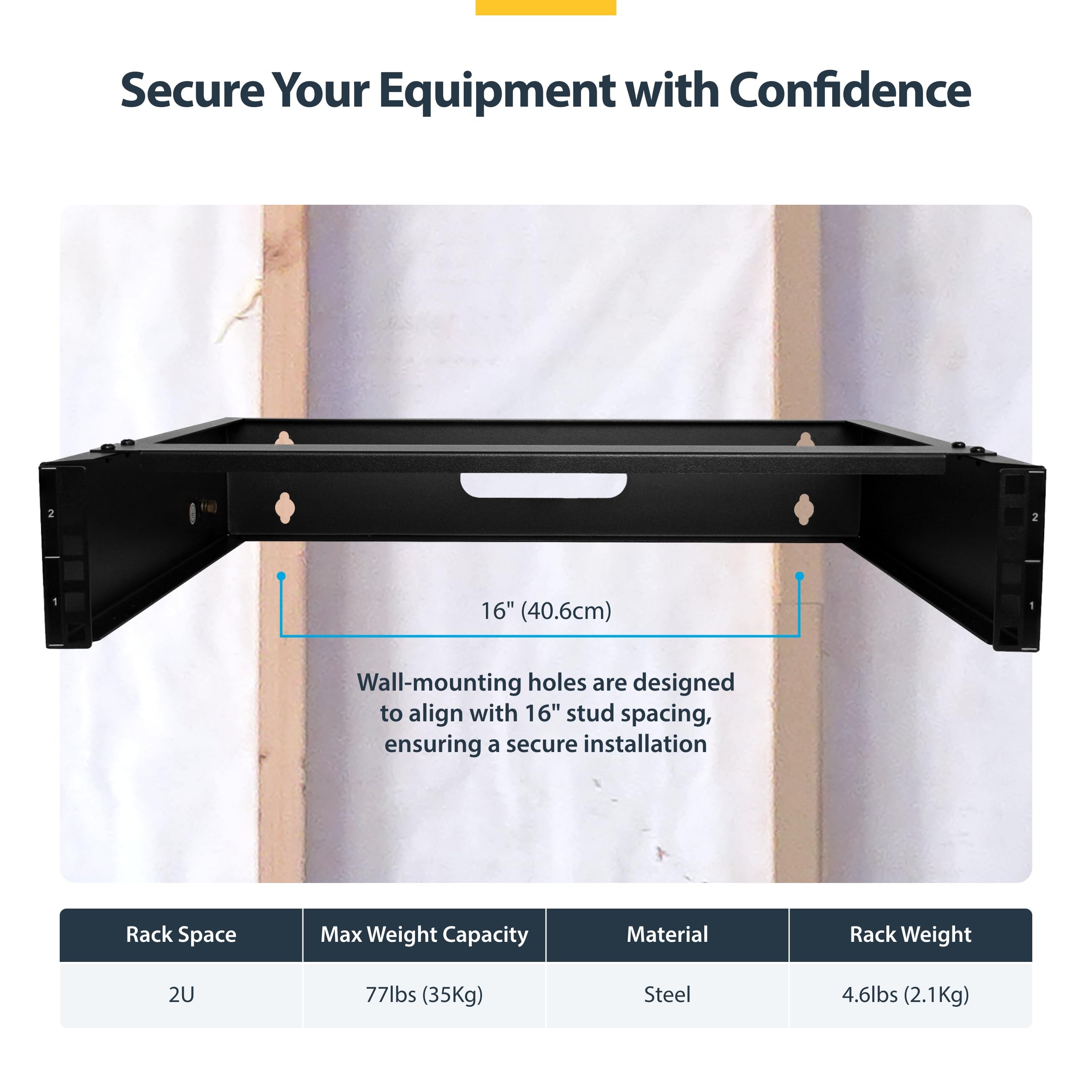 2Uラック Amazon.com: StarTech 2U 19in Wall-Mount Network Rack, 14in, 77lb