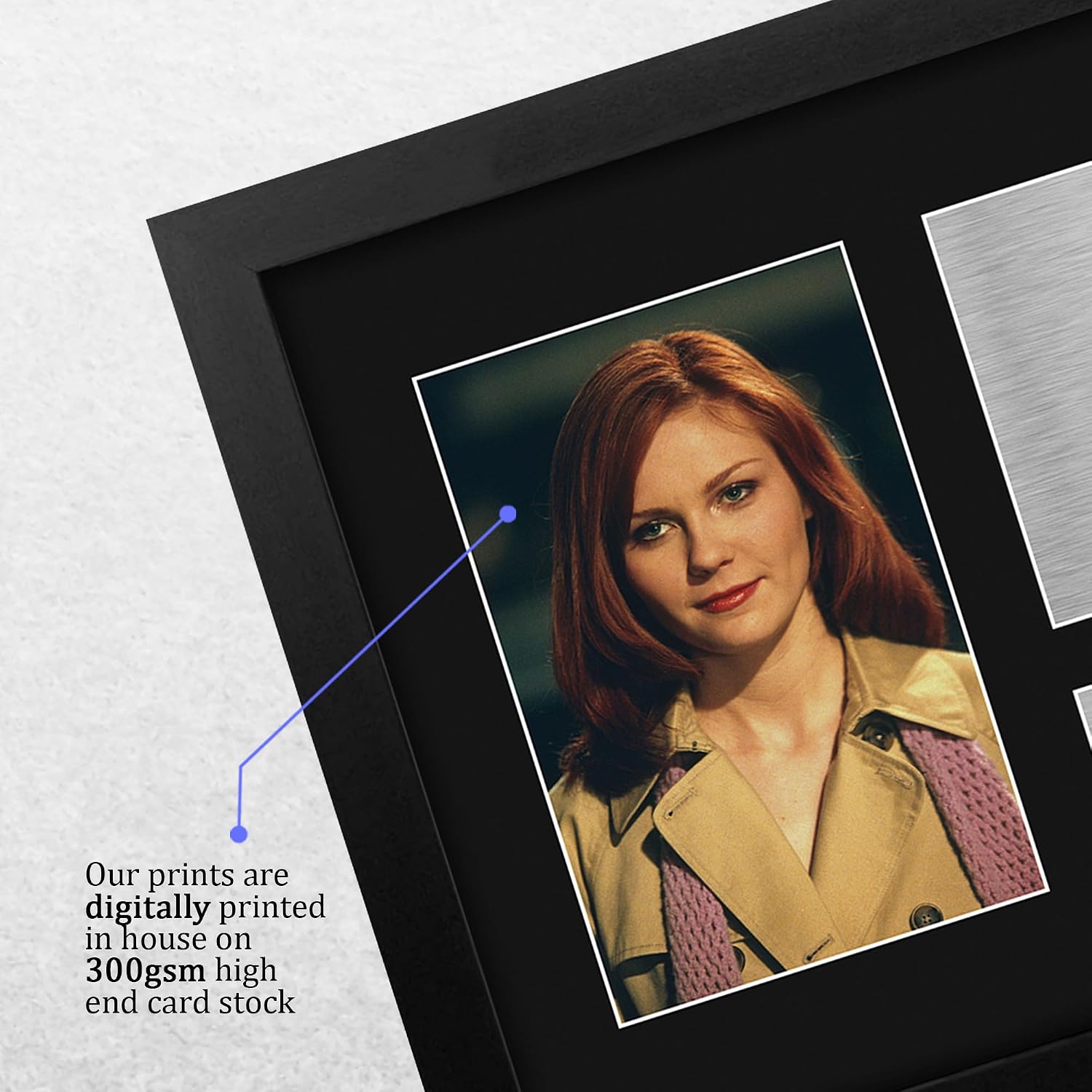 HWC Trading Kirsten Dunst Spider-Man Mary Jane Watson Gifts Printed Signed Autograph Picture for Movie Memorabilia Fans - US Letter Framed (ID-008282)